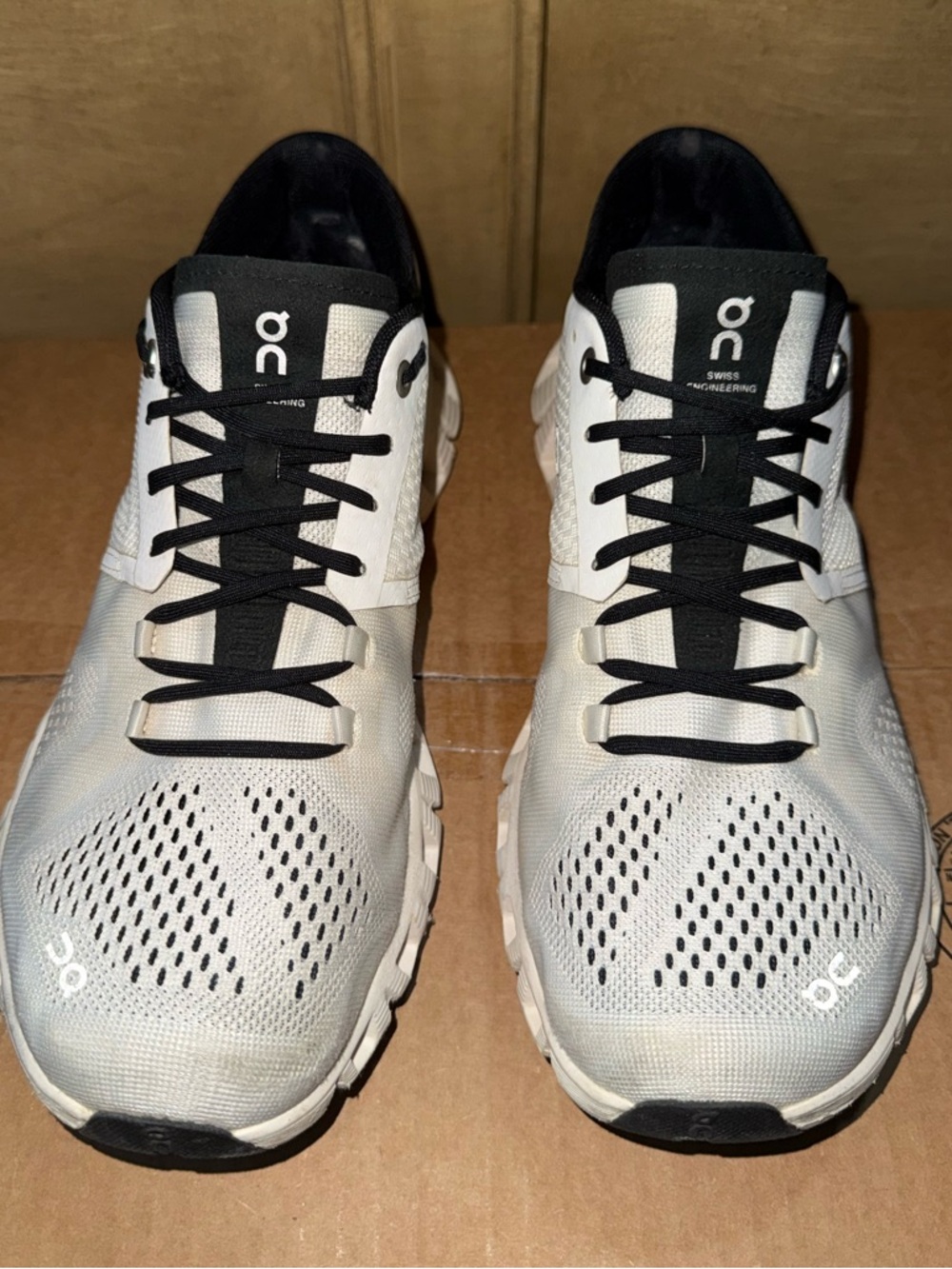 On Cloud X Running Tennis Shoes. Women’s White and Black Athletic Shoes - Picture 2 of 7